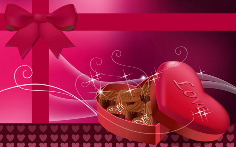 Heart-shaped Chocolate Box — Pink, Romantic, Digital Art