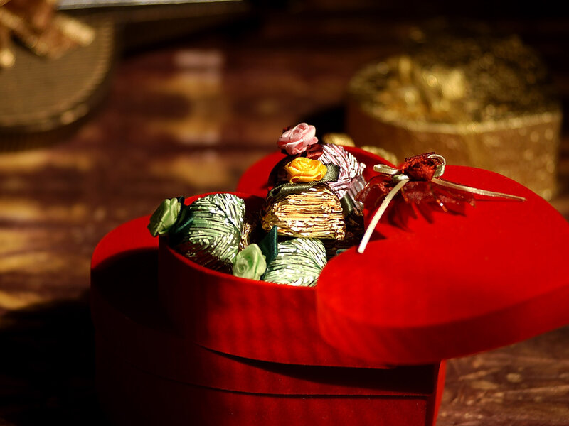 Heart-shaped Chocolate Box — Red, Dramatic