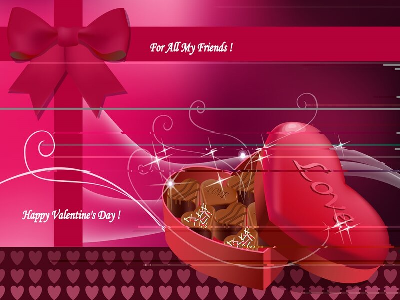 Heart-shaped Chocolate Box — Red, Festive, Digital Art, Chocolates