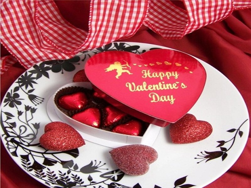 Heart-shaped Chocolate Box — Red, Festive, Photograph, Plate