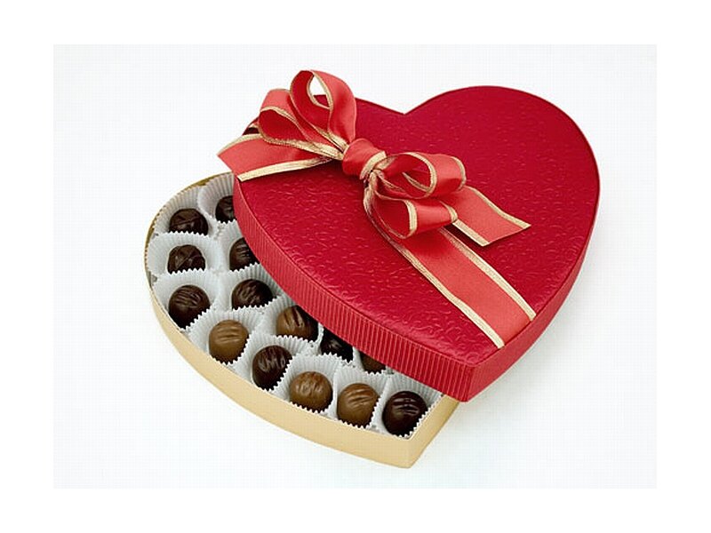 Heart-shaped Chocolate Box — Red, Festive, Photograph