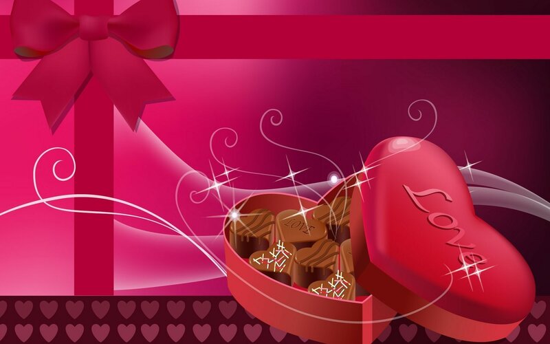 Heart-shaped Chocolate Box — Red, Romantic, Digital Art, Chocolates