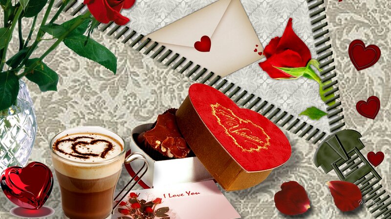Heart-shaped Chocolate Box — Red, Romantic, Digital Art