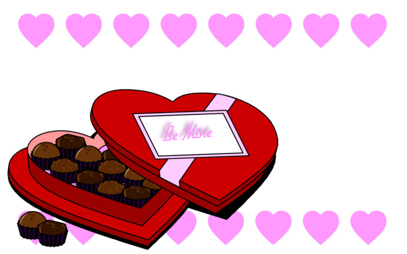 Heart-shaped Chocolate Box — Red, Romantic, Illustration