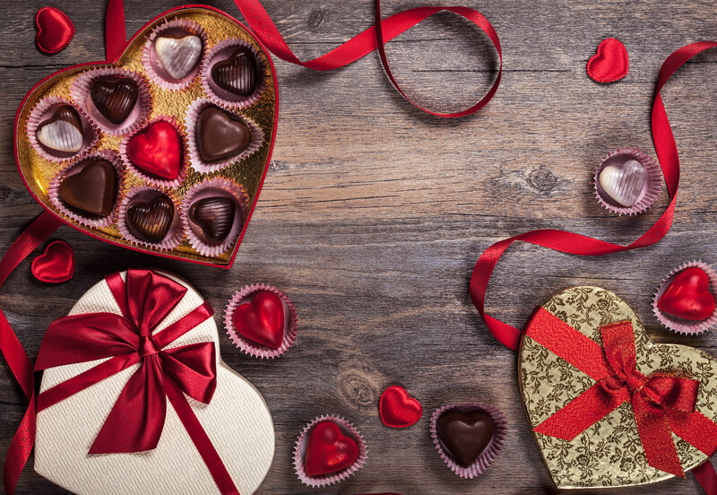 Heart-shaped Chocolate Box — Red, Romantic, Photograph, Chocolates
