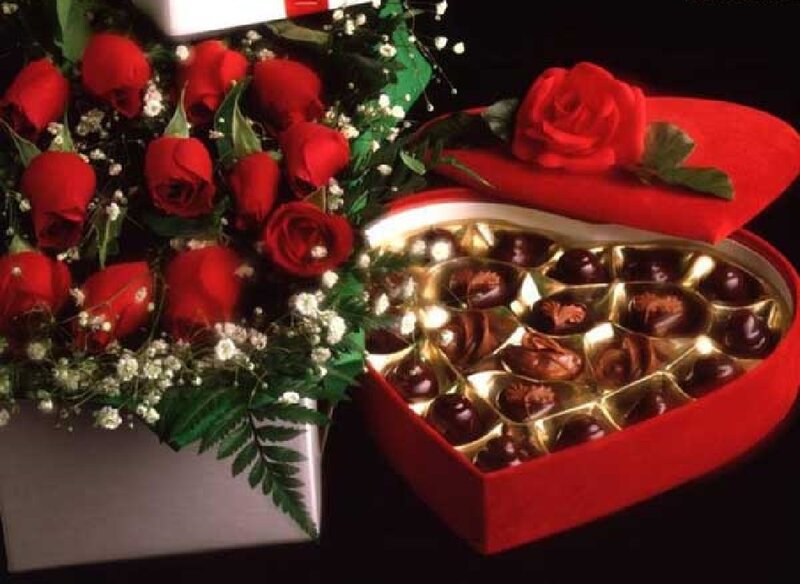 Heart-shaped Chocolate Box — Red, Romantic, Photograph, Roses