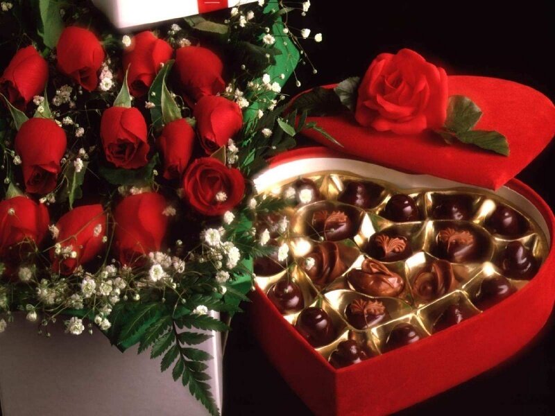 Heart-shaped Chocolate Box — Red, Romantic, Photograph