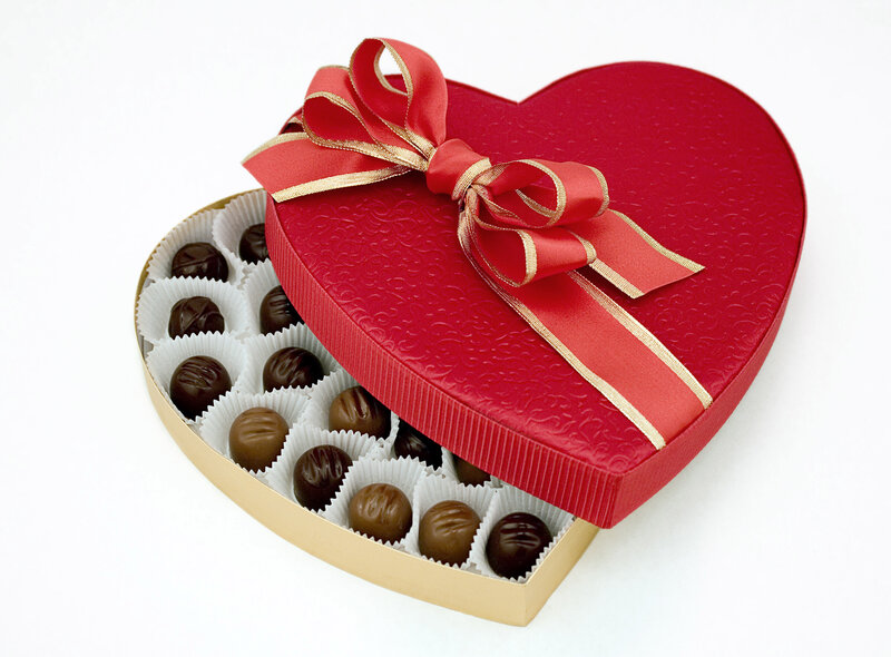 heart-shaped chocolate box