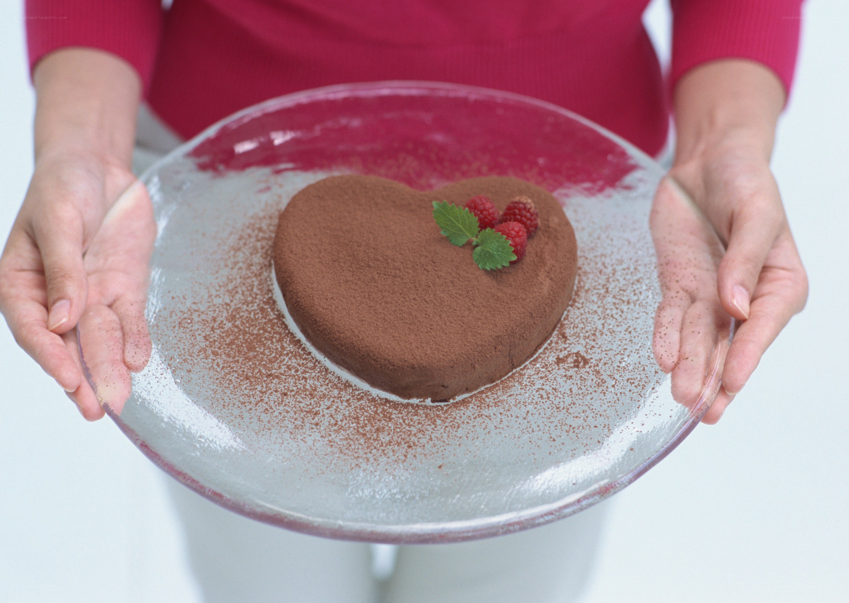 heart-shaped chocolate cake