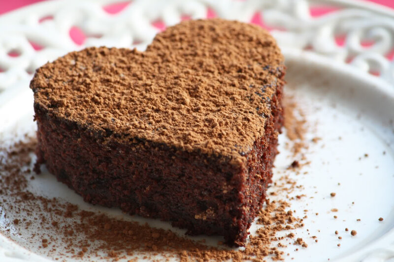 Heart-shaped Chocolate Cake — Brown, Delicious