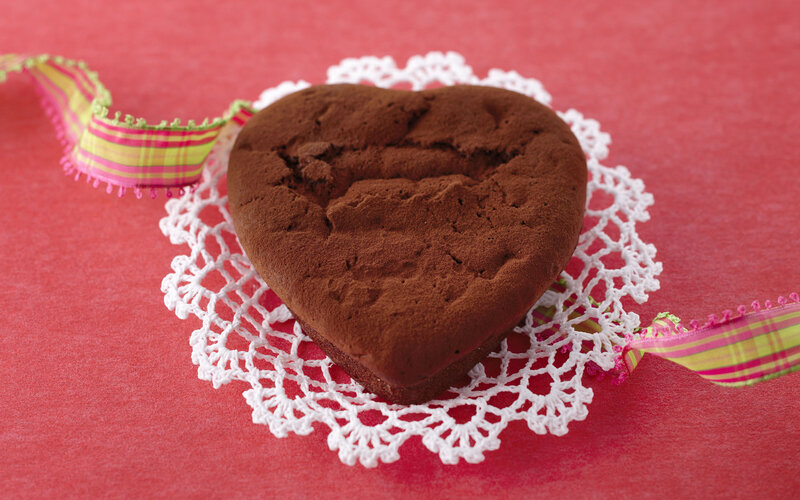 Heart-shaped Chocolate Cake — Red, Festive