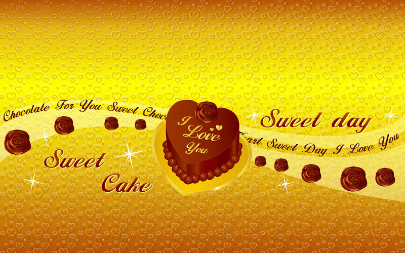 Heart-shaped Chocolate Cake — Yellow
