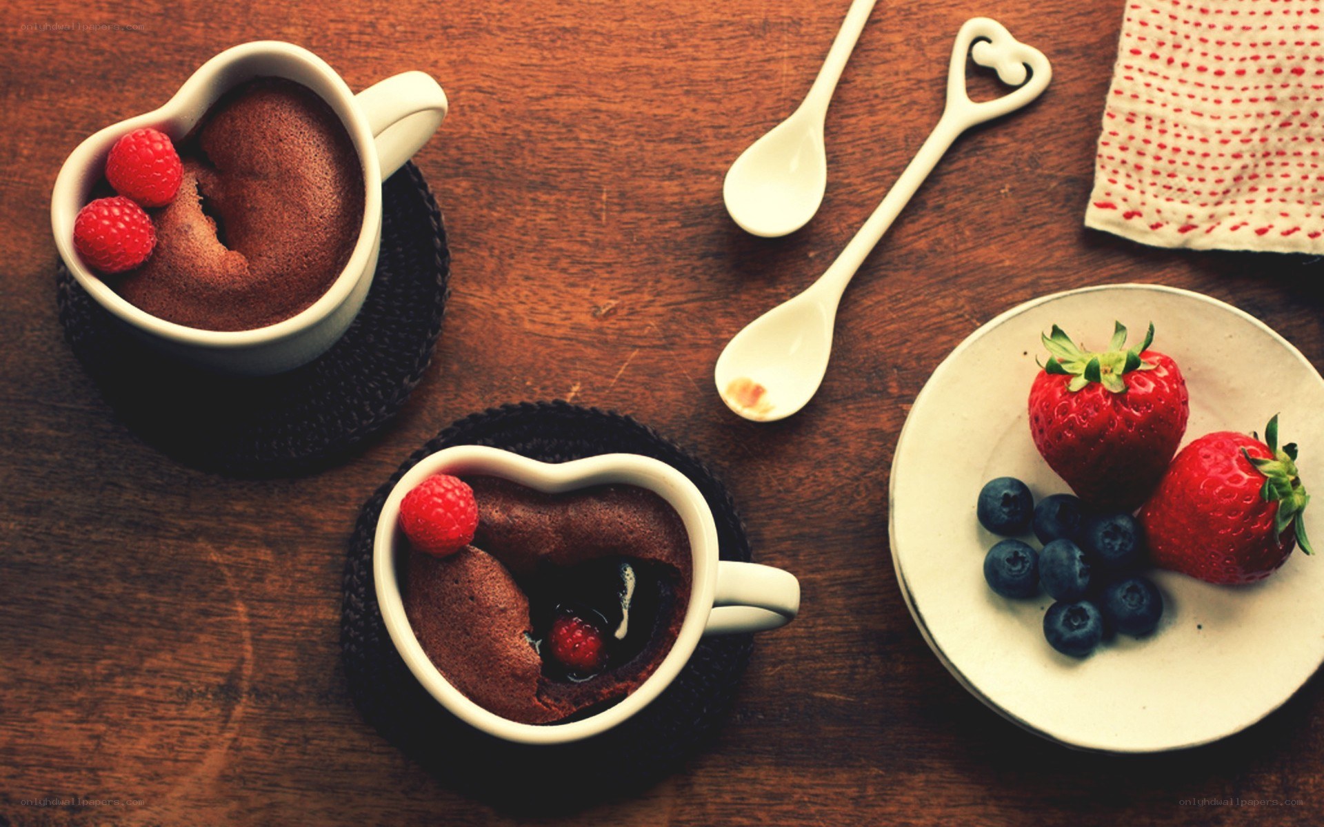 heart-shaped chocolate cakes