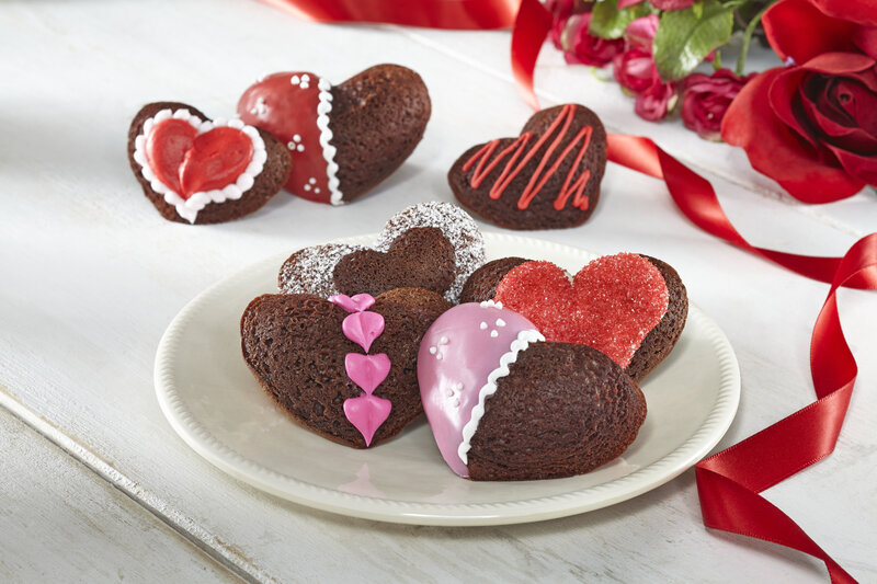Heart-shaped Chocolate Cakes — Brown, Romantic