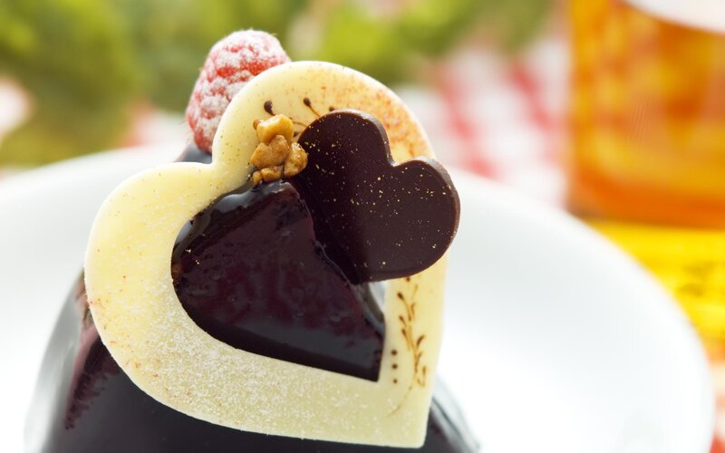 Heart-shaped Chocolate Dessert