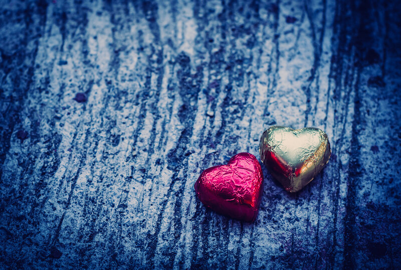 Heart-shaped Chocolates — Blue