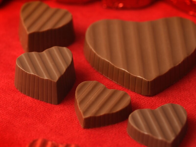 Heart-shaped Chocolates — Brown, Romantic