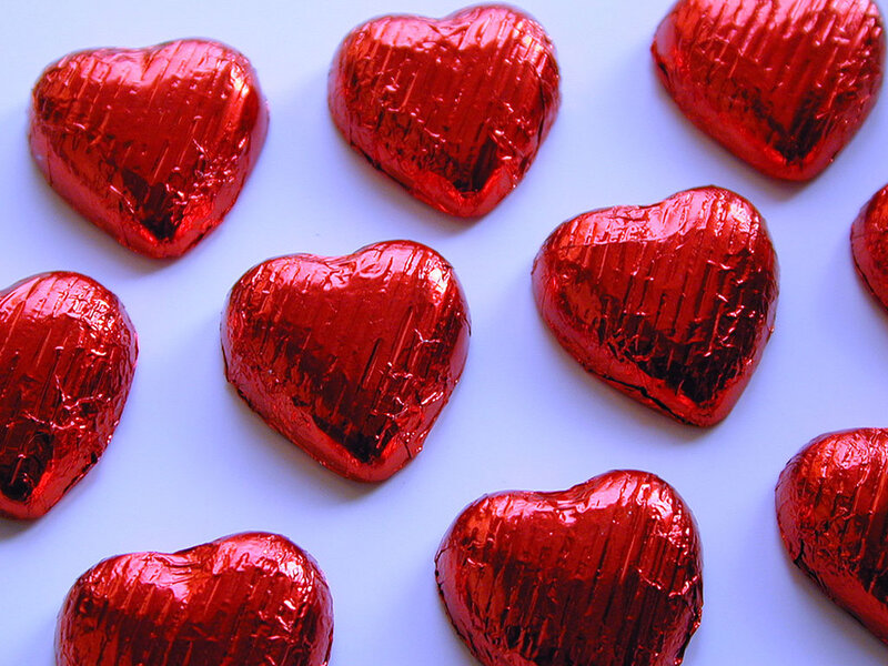 Heart-shaped Chocolates — Red, Calm