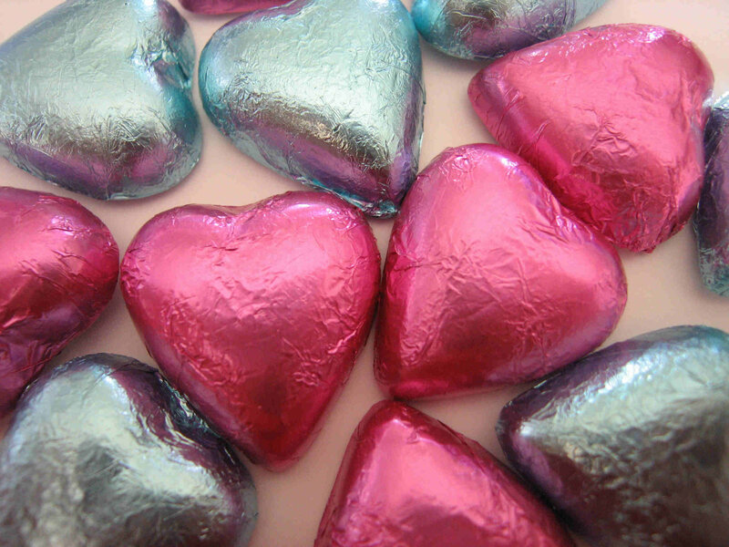 Heart-shaped Chocolates — Red, Festive, Photograph