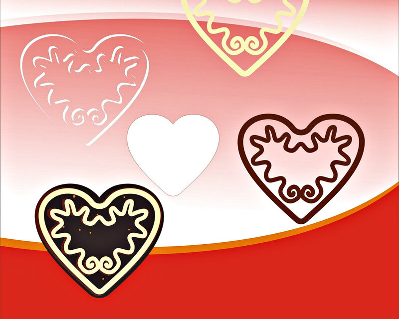 Heart-shaped Chocolates — Red, Festive, Vector Art