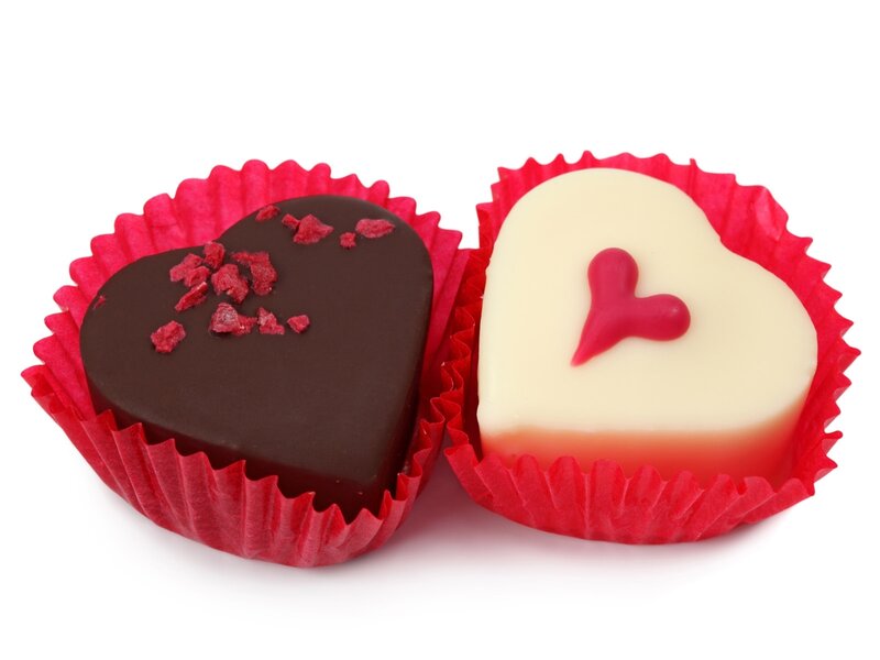 heart-shaped chocolates