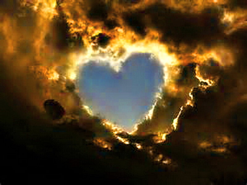 Heart-shaped Cloud — Blue, Dramatic, Photograph, Clouds