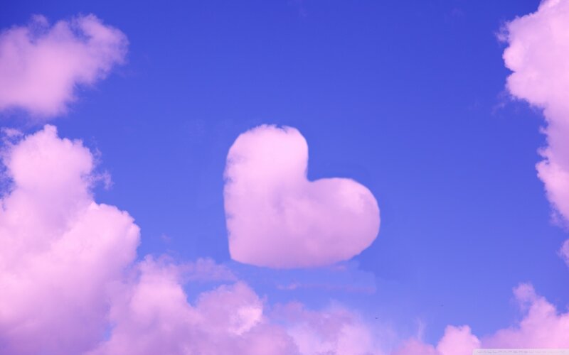 Heart-shaped Cloud — Blue, Serene, Afternoon, Photograph, Clouds, Sky