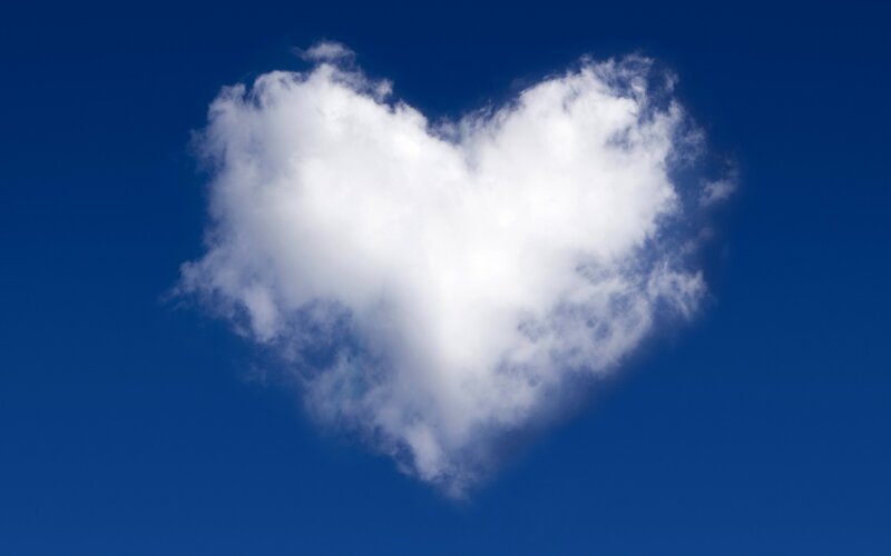Heart-shaped Cloud — Blue, Serene, Afternoon, Photograph, Sky