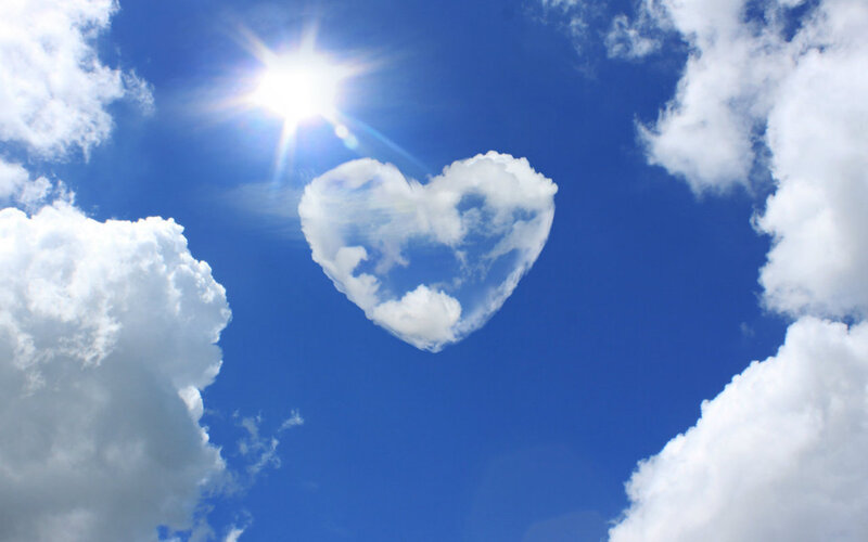 Heart-shaped Cloud — Blue, Serene, Afternoon, Photograph, Sun