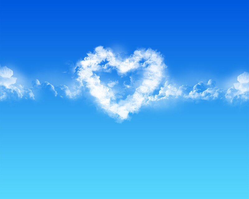 Heart-shaped Cloud — Blue, Serene, Afternoon