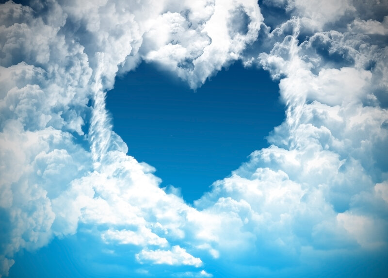 Heart-shaped Cloud Formation — Blue