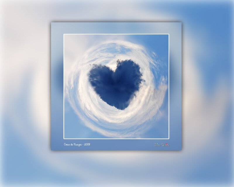Heart-shaped cloud in sky