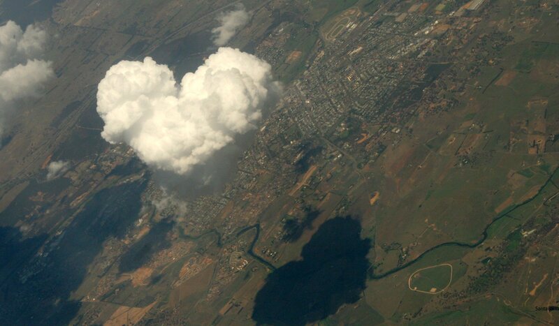 Heart-shaped Cloud over Town