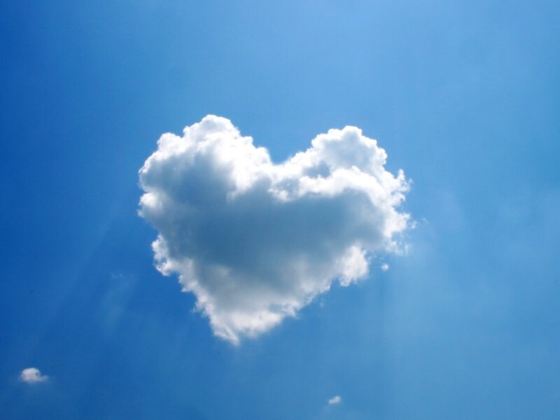 Heart-shaped Cloud — White