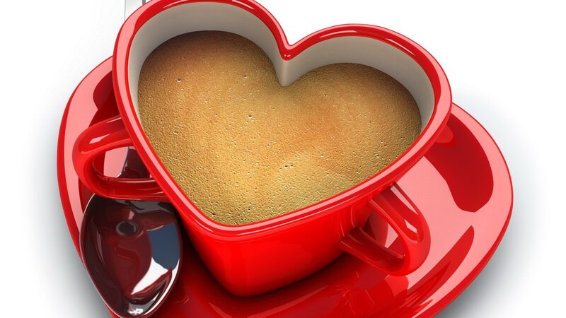 heart-shaped coffee cup