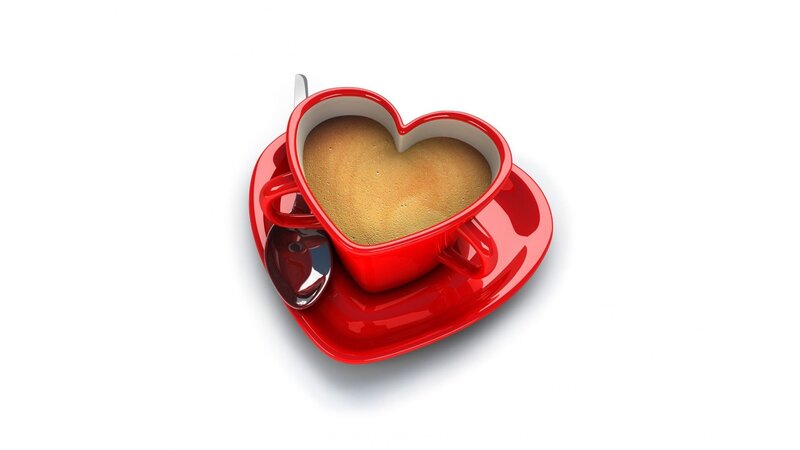 Heart-shaped Coffee Cup — Red, Calm