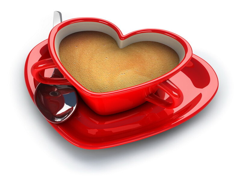 Heart-shaped Coffee Cup — Red