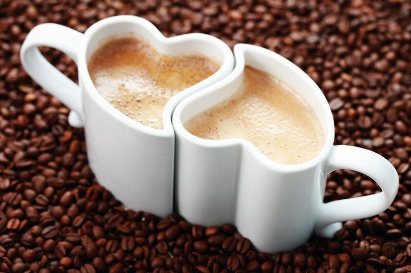 Heart-shaped Coffee Cups — Brown, Cozy