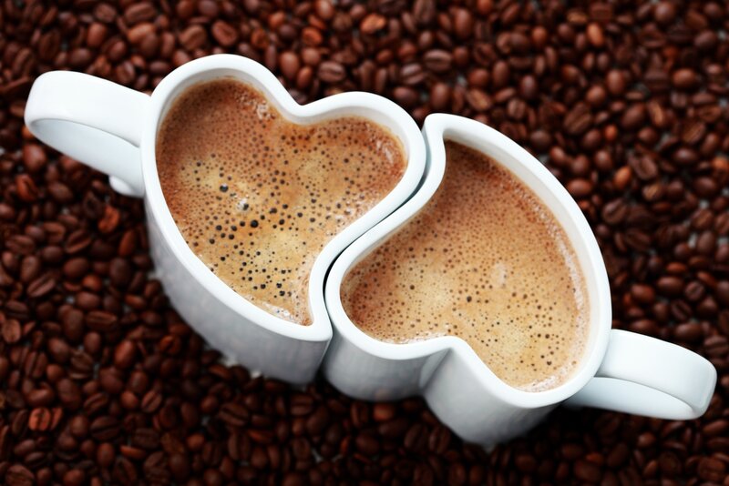 heart-shaped coffee cups