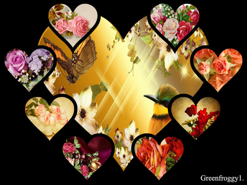 Heart-shaped Collage — Gold