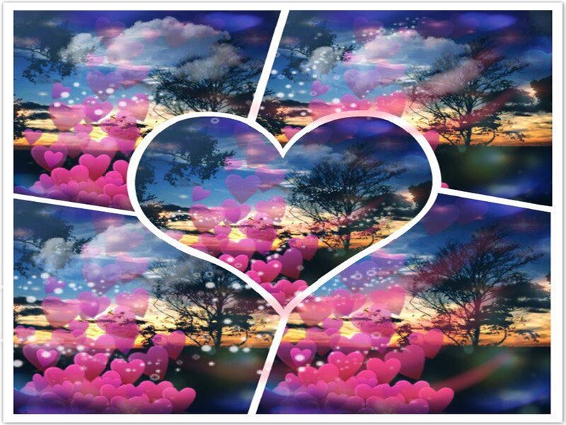 Heart-shaped Collage — Pink