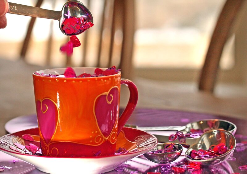 Heart-shaped Confetti in Cup
