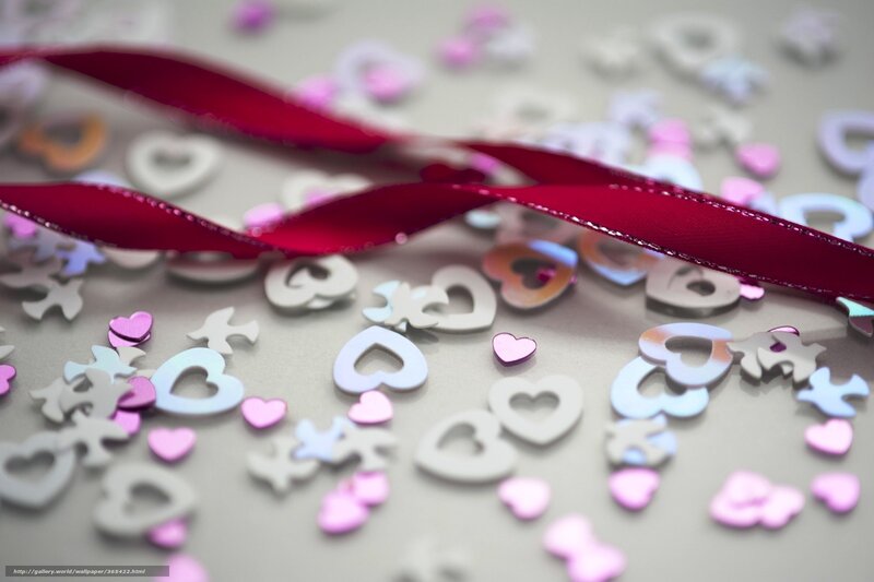 Heart-shaped Confetti — Red, Festive, Photograph