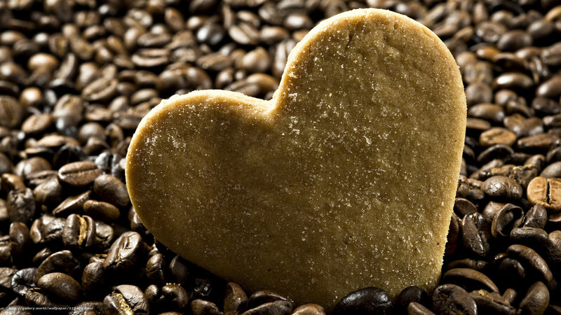 Heart-shaped Cookie — Brown, Calm, Photograph, Coffee Beans
