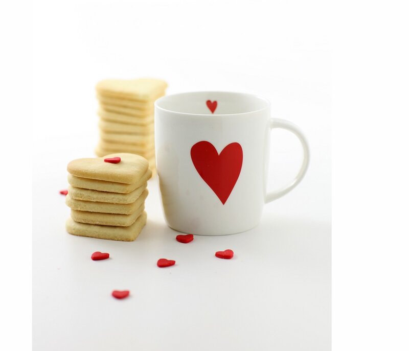 Heart-shaped Cookies and Mug