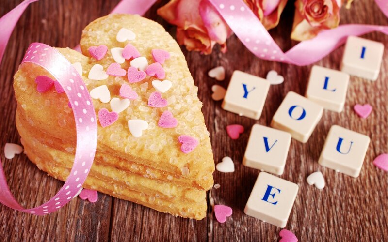 Heart-shaped Cookies — Brown, Romantic