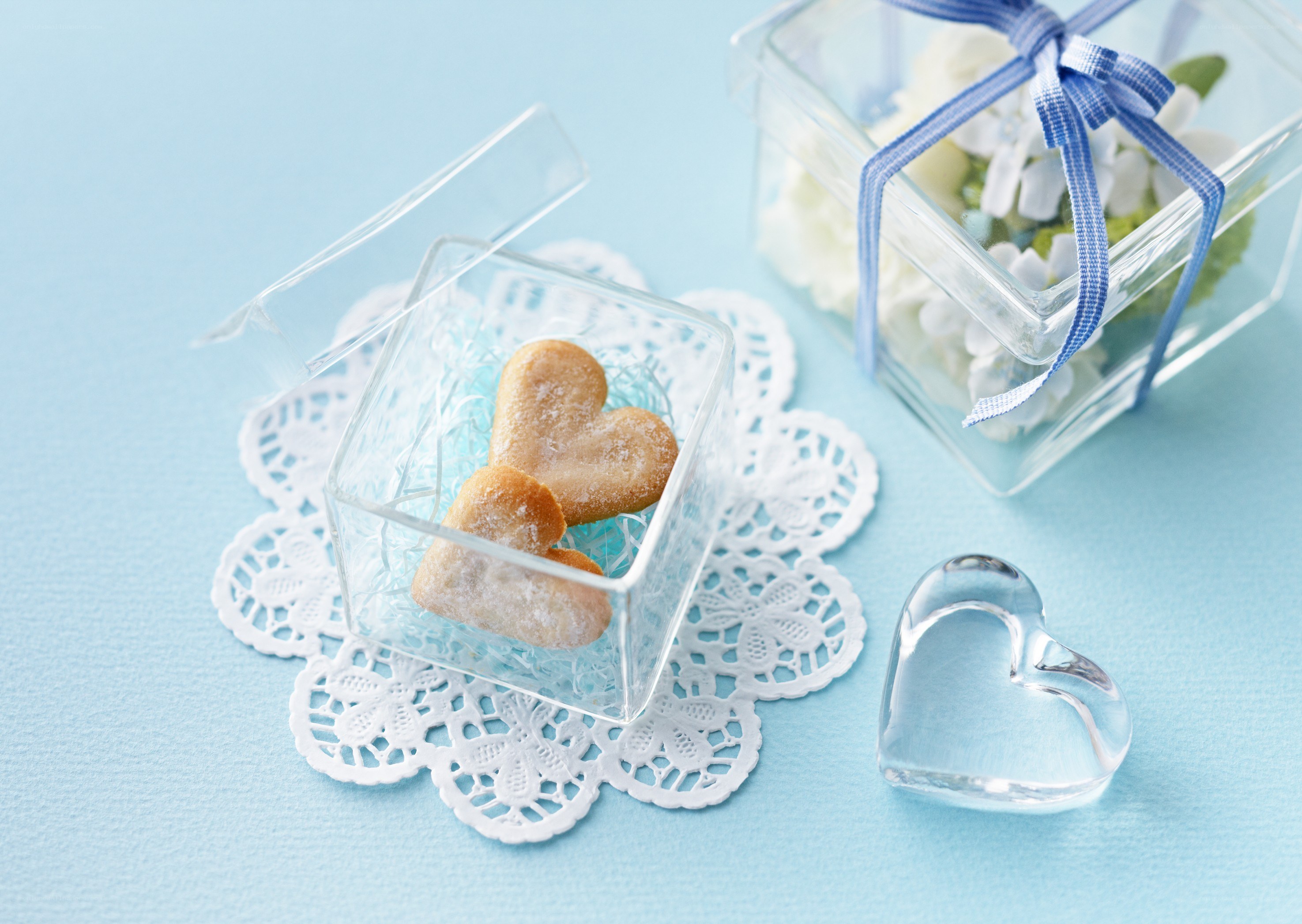 Heart-shaped cookies in a box