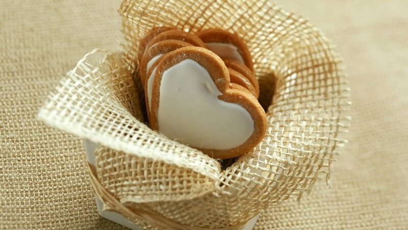 Heart-shaped Cookies in Basket — Brown, Calm