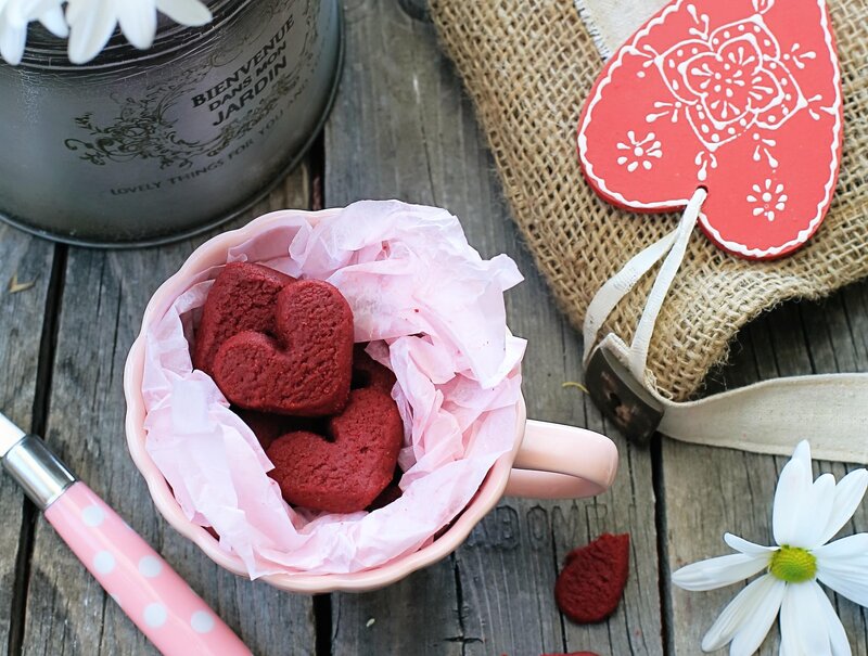 Heart-shaped Cookies in Cup