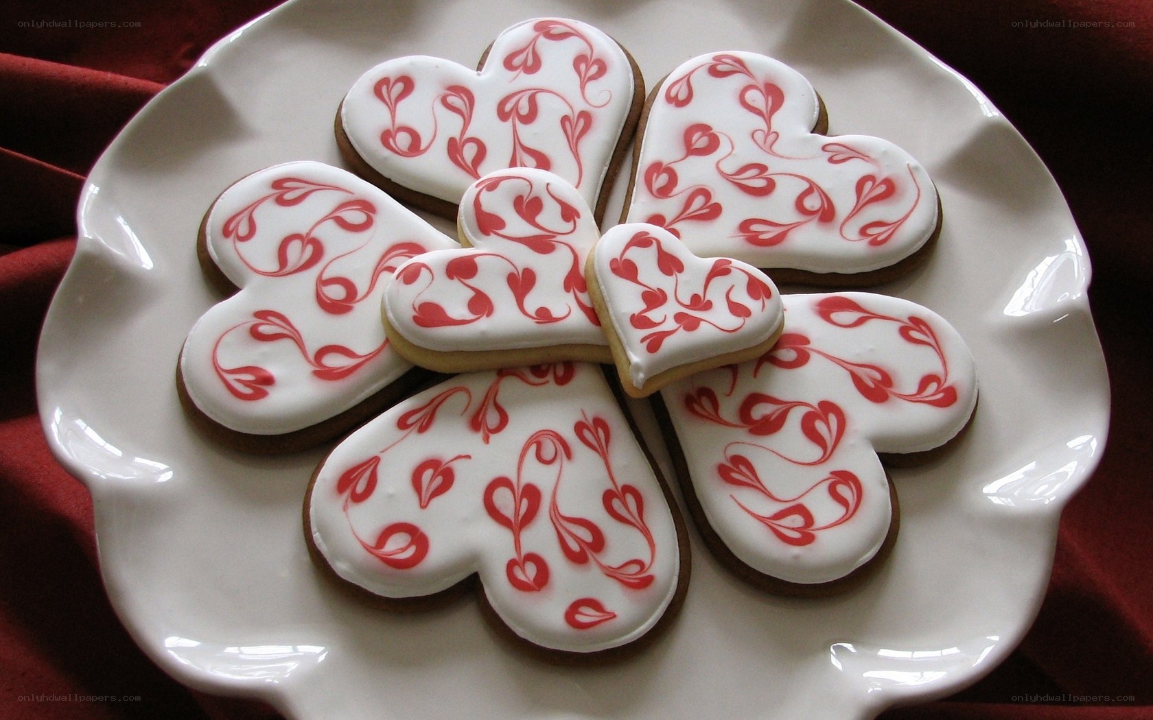 heart-shaped cookies on a plate